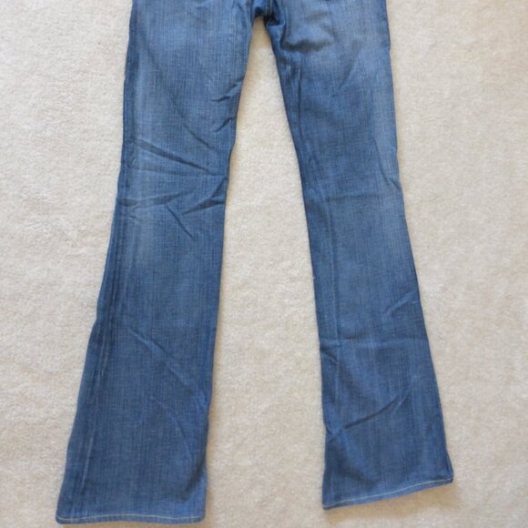 ROCK & REPUBLIC Roth medium wash flare jeans w/ purple pink sparkly rhinestones - Picture 7 of 11